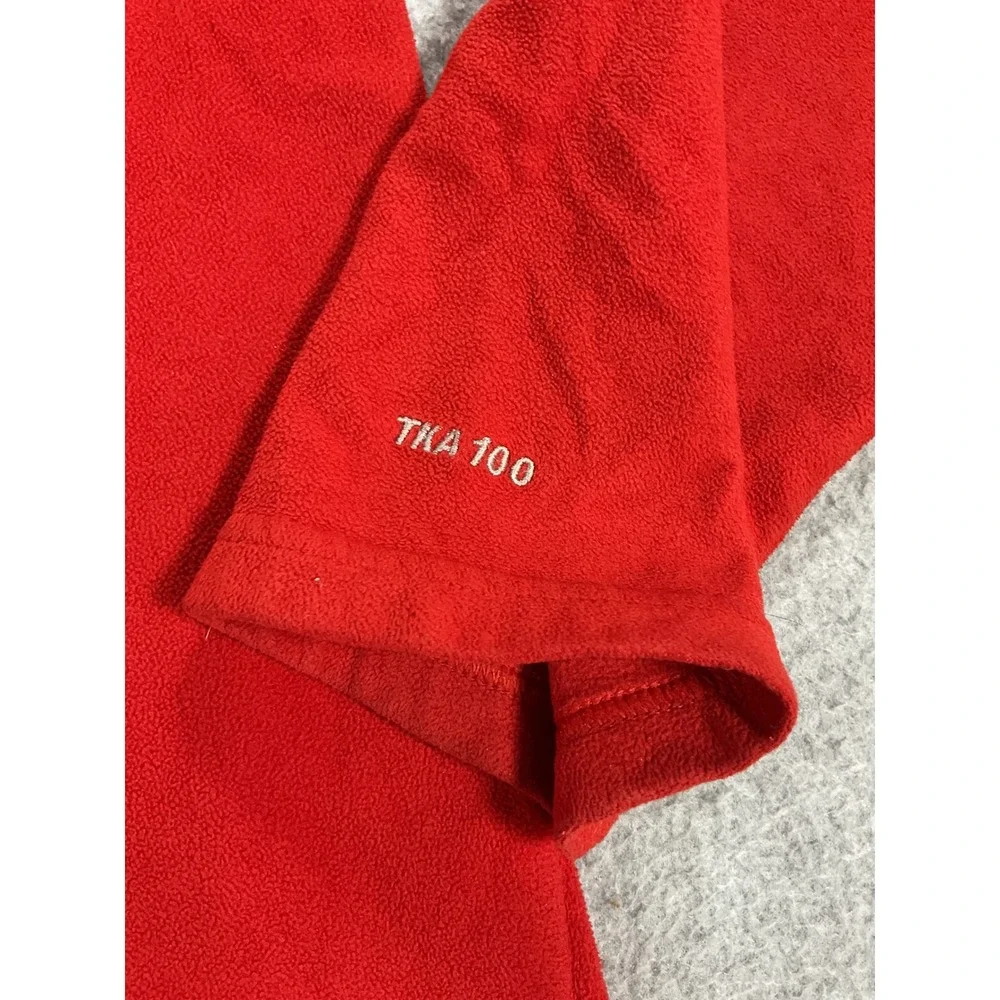 The North Face TKA 100 Fleece Pullover Mens XL Red Quarter Zip Mock Neck j188